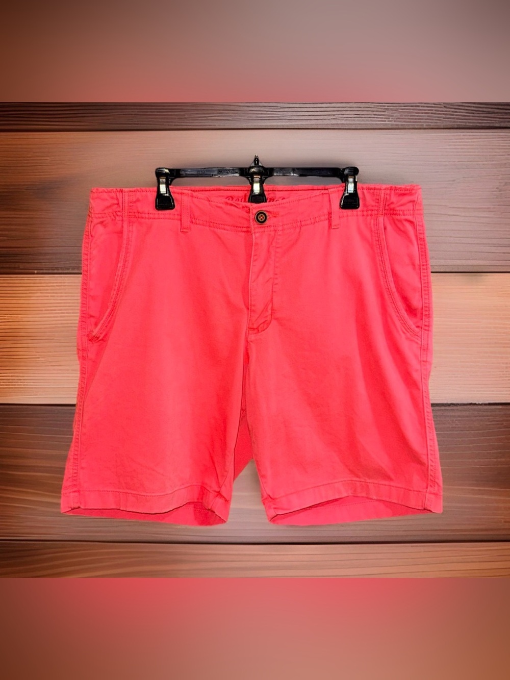 Red Camel Men's Coral-Red Flat Front Shorts 36 EC